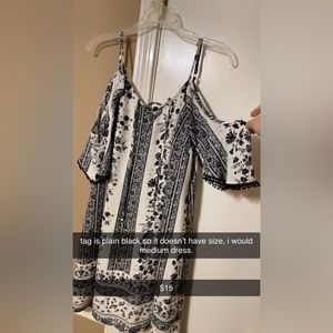 black and white floral dress